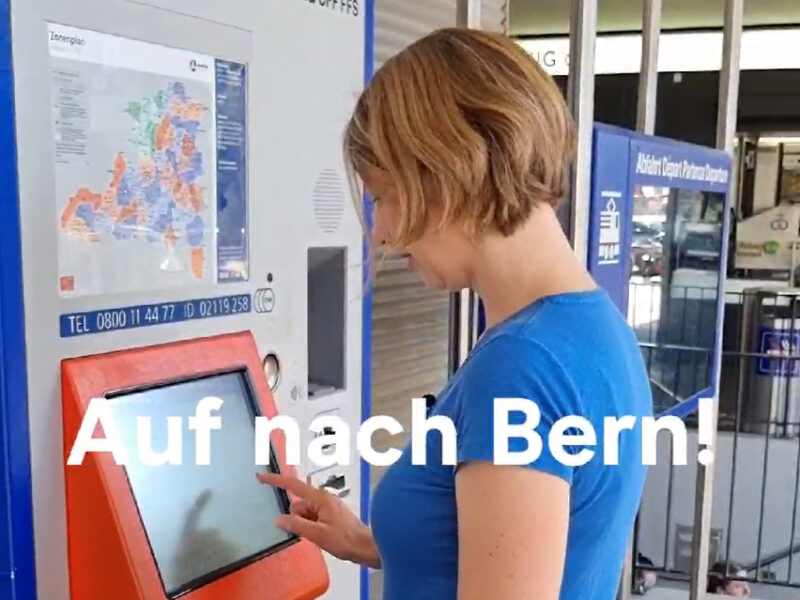 Video Screen Auf nach Bern